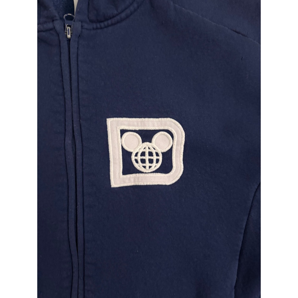 Walt Disney World Navy Blue Full Zip Hoodie Walt World Sleeves Small Est 1971 - Picture 7 of 8